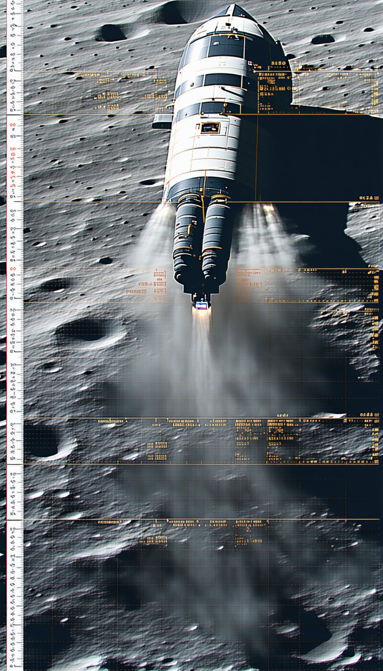 A Space Shuttle, Specifically The Space Shuttle Endeavor, Flying Over A Moon-like Surface