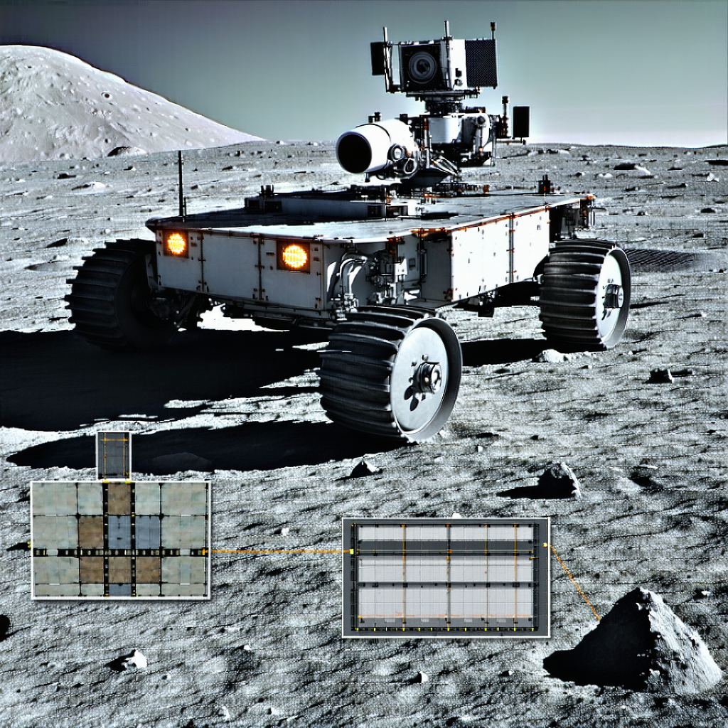 A Robotic Vehicle, Possibly A Rover, On A Rocky Surface