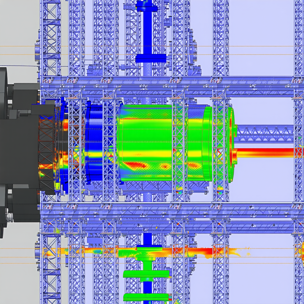 The Image Is A 3d Model Of A Large Turbine, Likely A Jet Engine