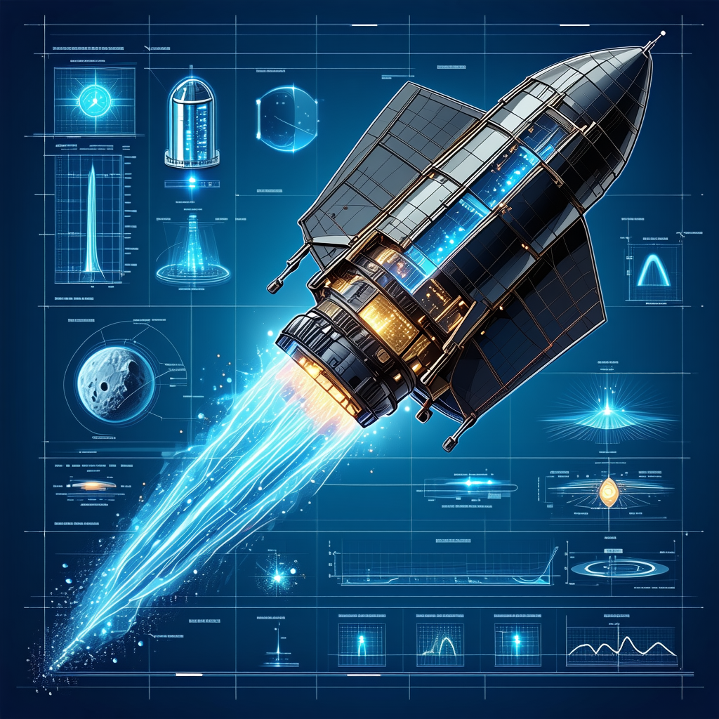 The Image Is A Futuristic Illustration Of A Space Shuttle, With A Blue Background