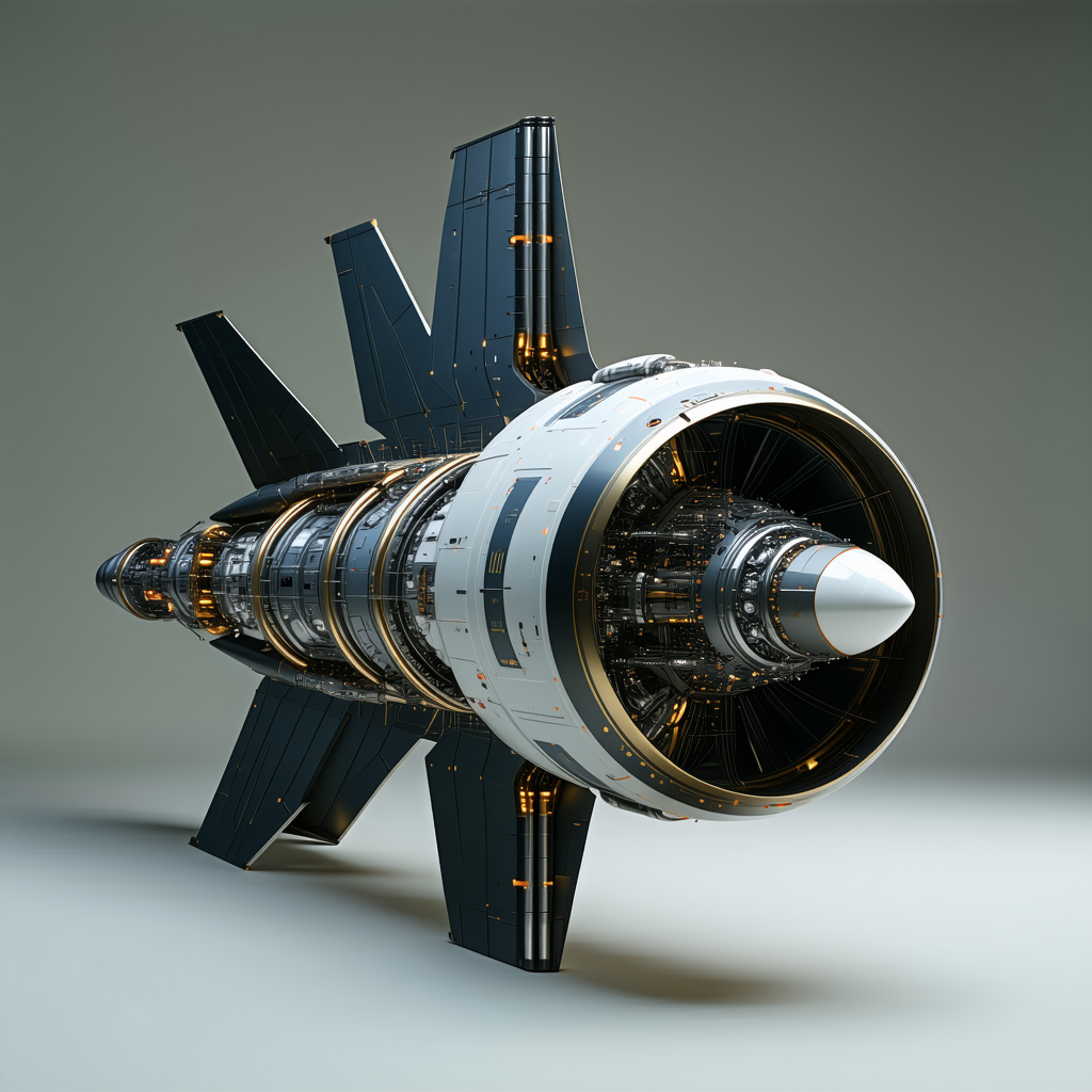 A Large Jet Engine Is Displayed In A 3d Model