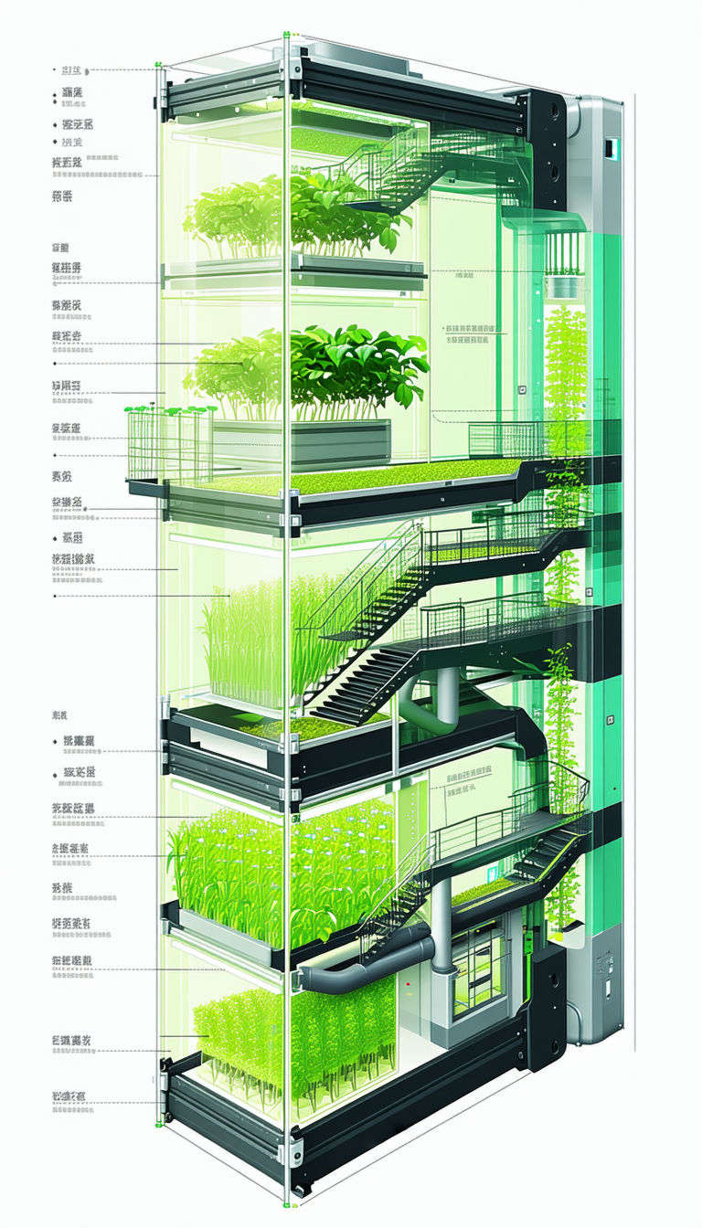 The Image Is A Drawing Of A Building With A Large Number Of Plants Growing On Its Sides