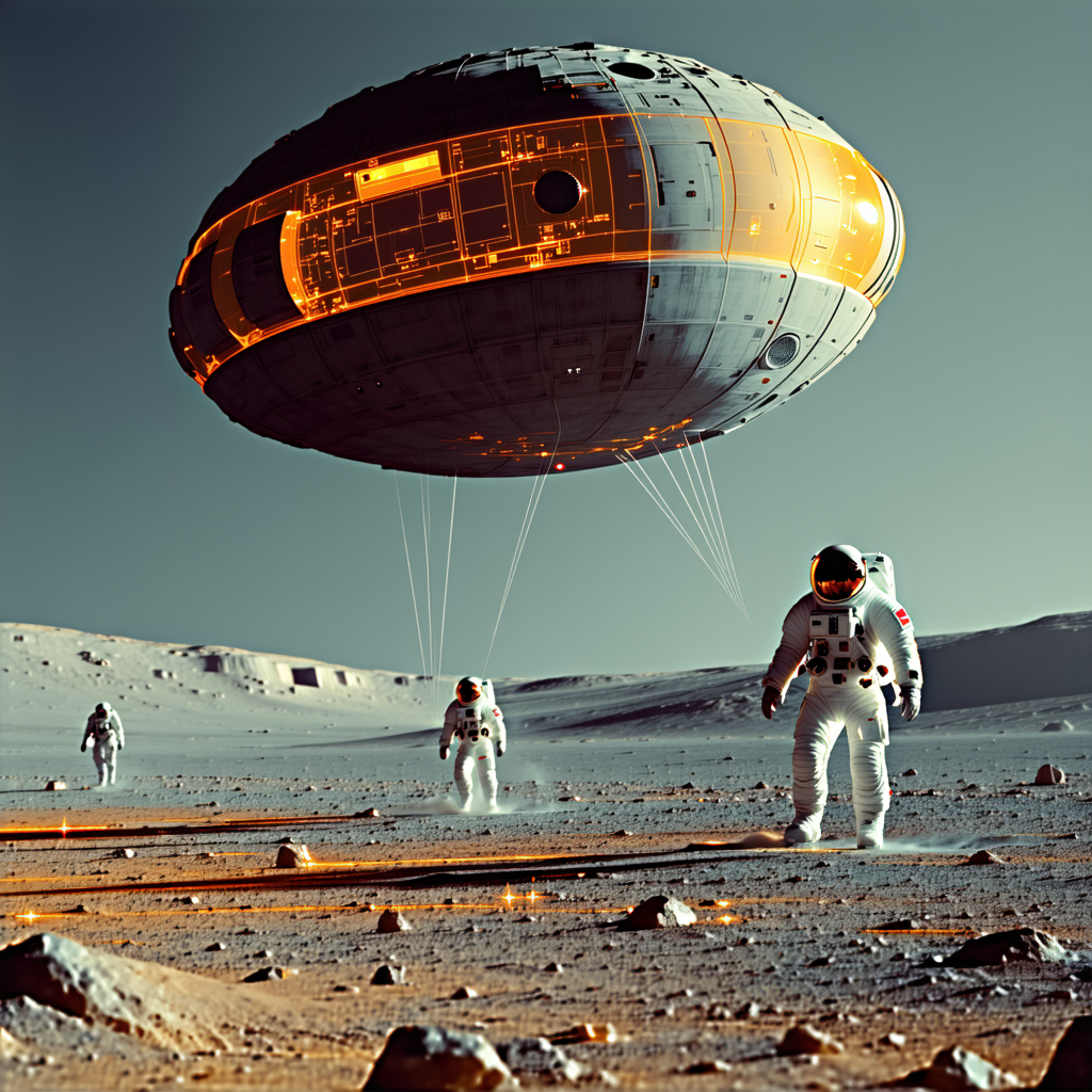 In The Image, There Are Three Astronauts Standing On The Surface Of A Rocky Planet