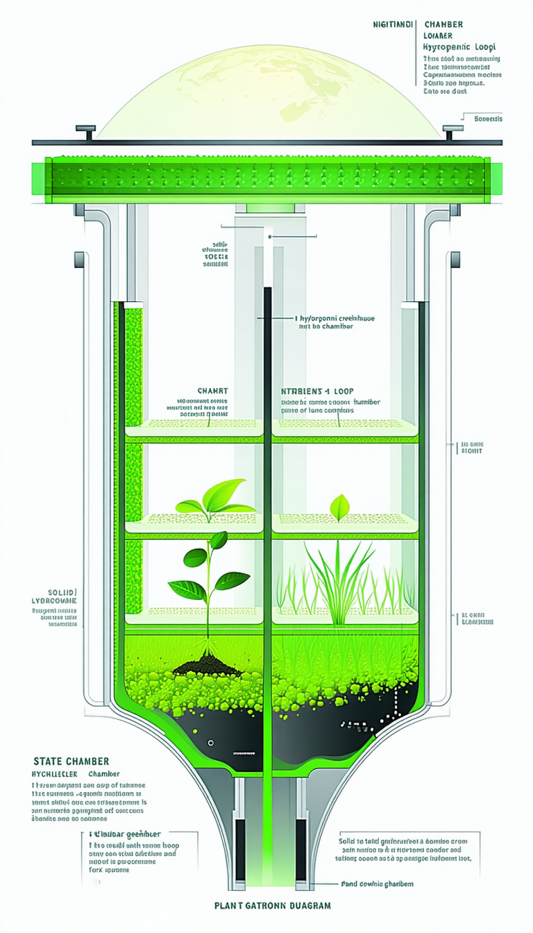 The Image Is A Diagram Of A Plant Growth System, Showing The Various Stages Of Plant Growth