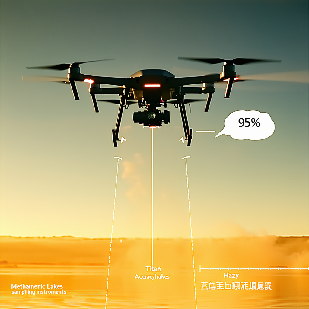 A Drone Flying High In The Sky, With A Clear View Of The Ground Below