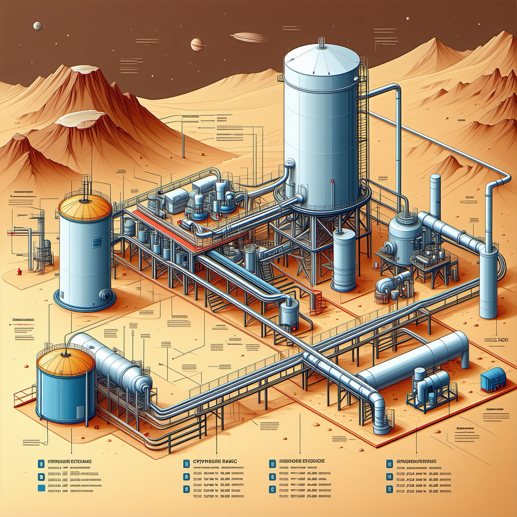 A Large Industrial Plant Is Shown In A Detailed Drawing