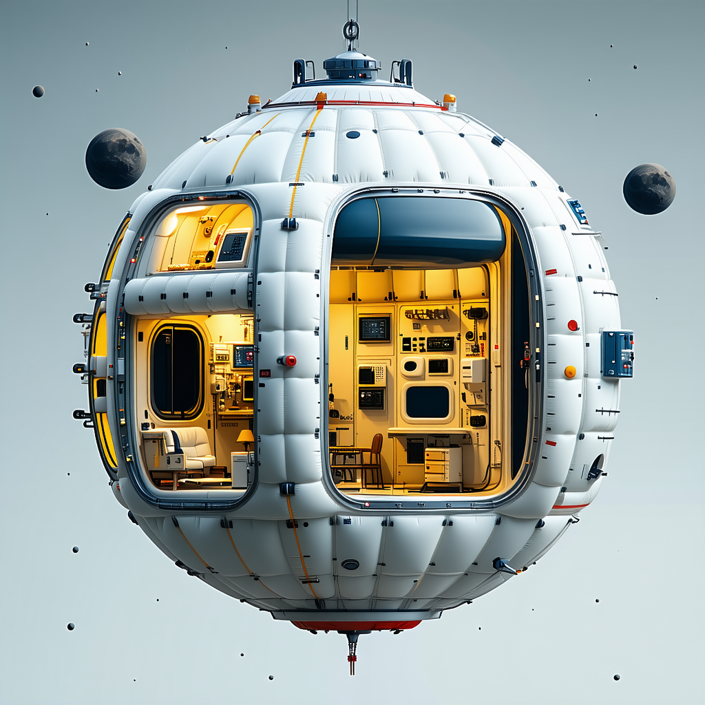 A Large White Sphere With A Window On The Side