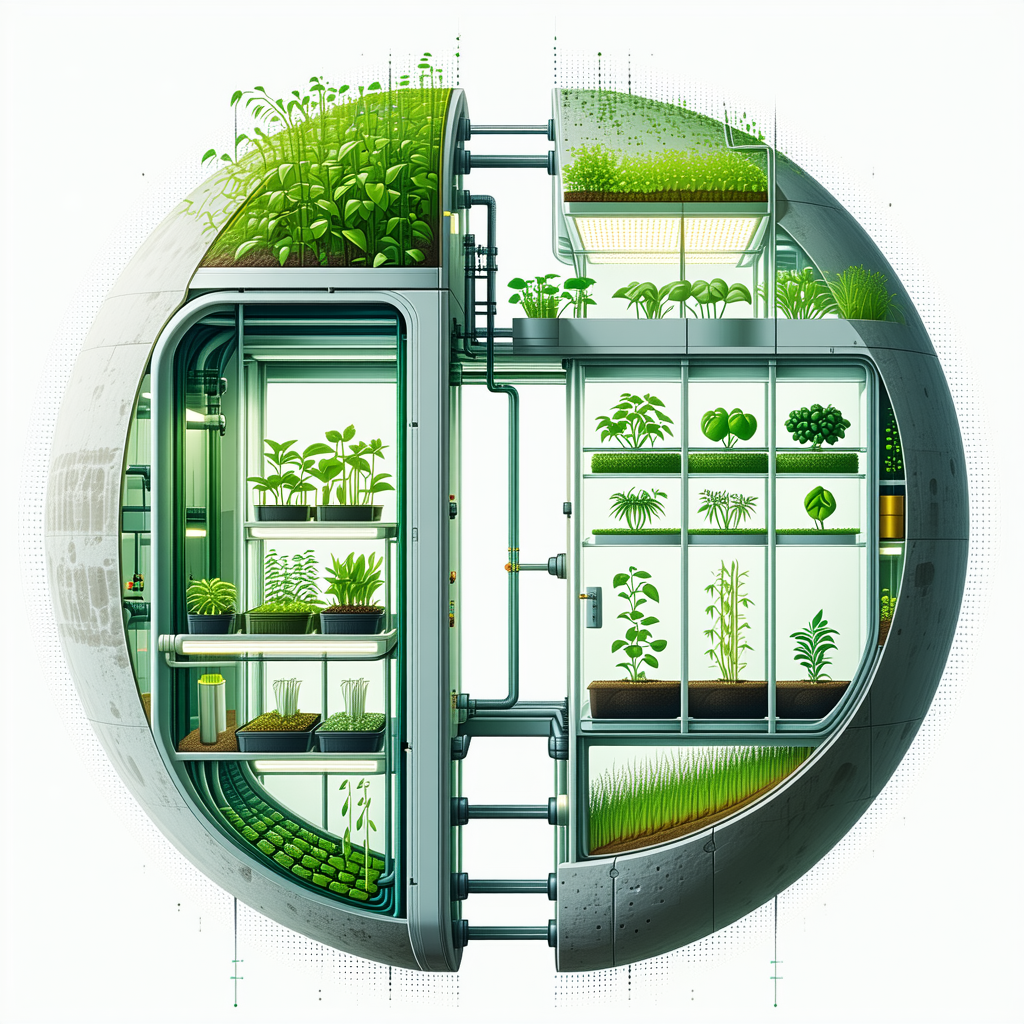 In The Image, There Is A Large, Round, And Green Structure That Houses A Variety Of Plants