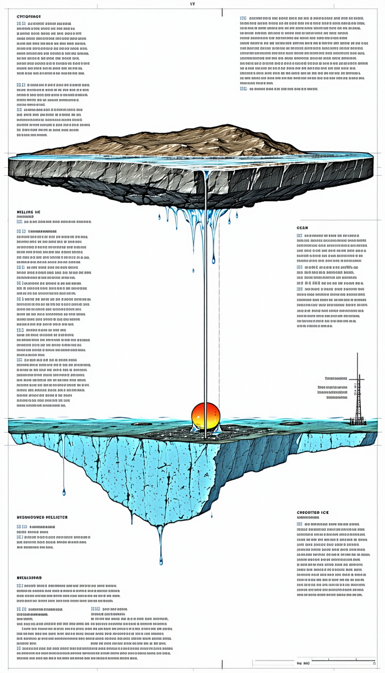 The Image Is A Large, Detailed Illustration Of A Water-covered Planet