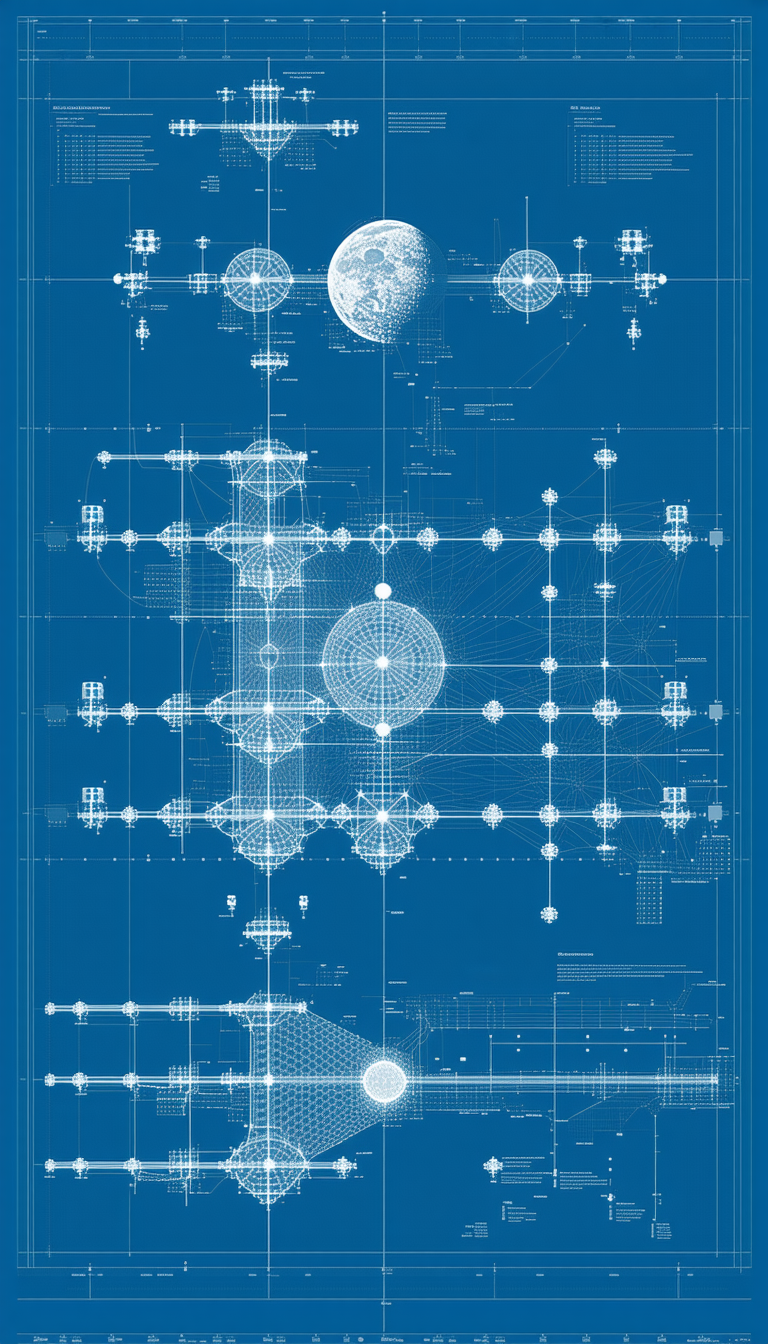 blueprint spacecraft, featuring detailed diagram