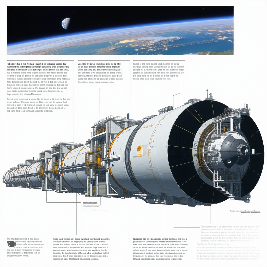 A Large Spacecraft Is Shown In A Diagram, With Various Parts Labeled