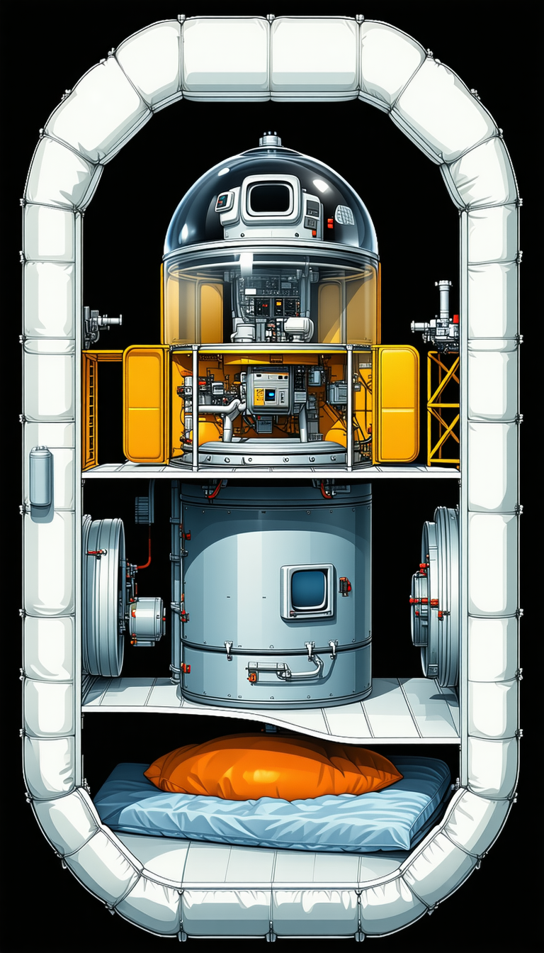 In The Image, There Is A Large Spacecraft With A Yellow And White Color Scheme