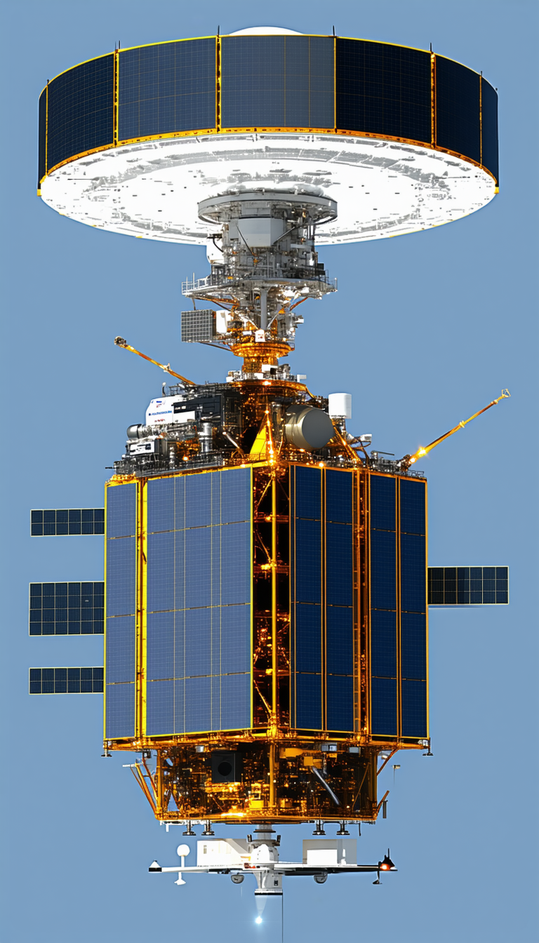 A Large Spacecraft With A Dome-shaped Structure On Top