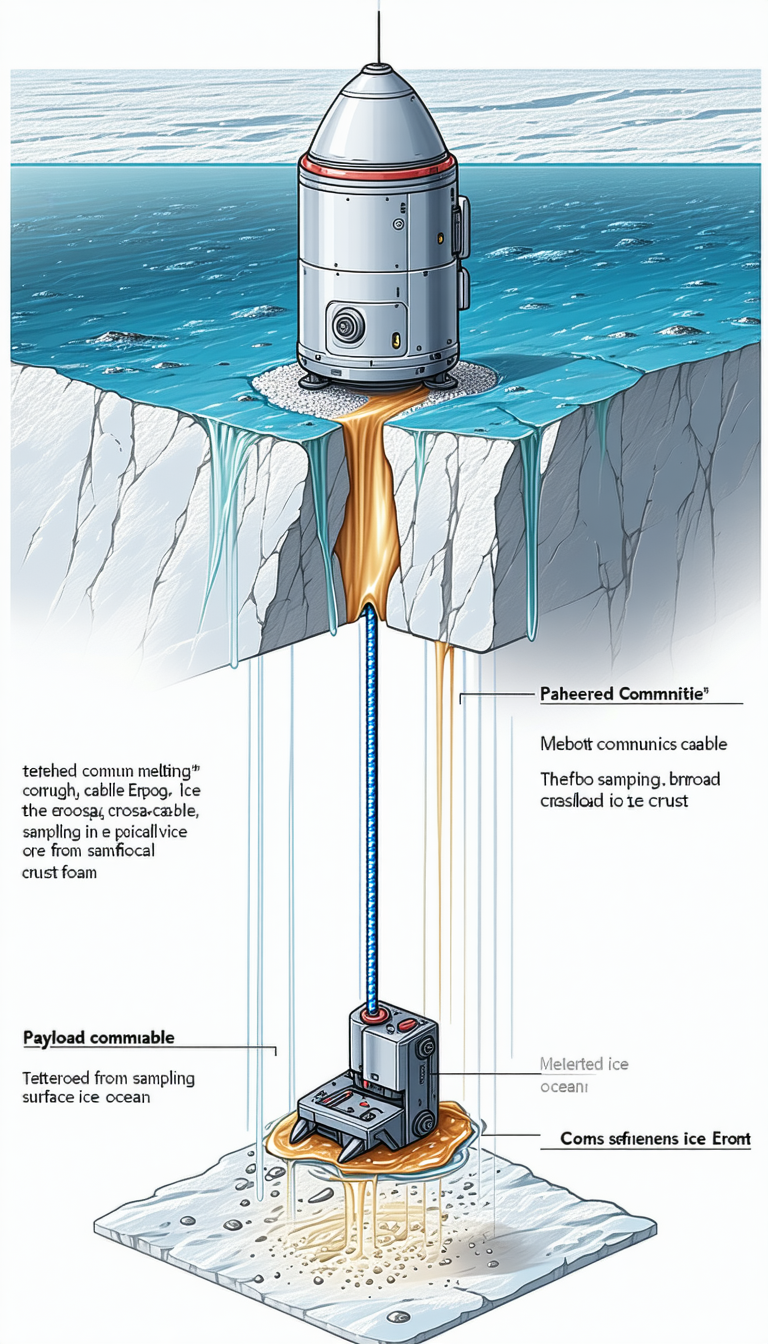 The Image Is A Cartoon Illustration Of A Cable Being Pulled Through A Hole In The Ice