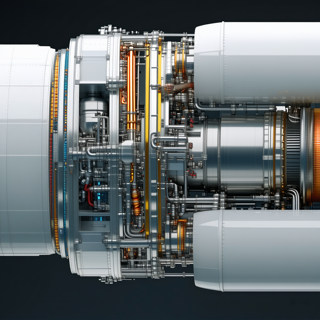 A Large Engine Is Shown In A Close-up View