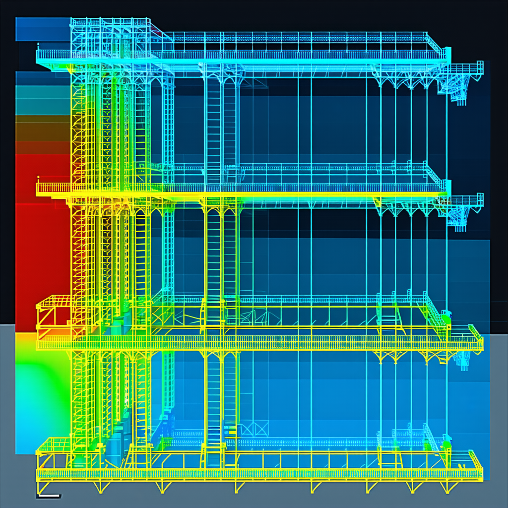 A Blue And Yellow Building Is Shown In A 3d Image