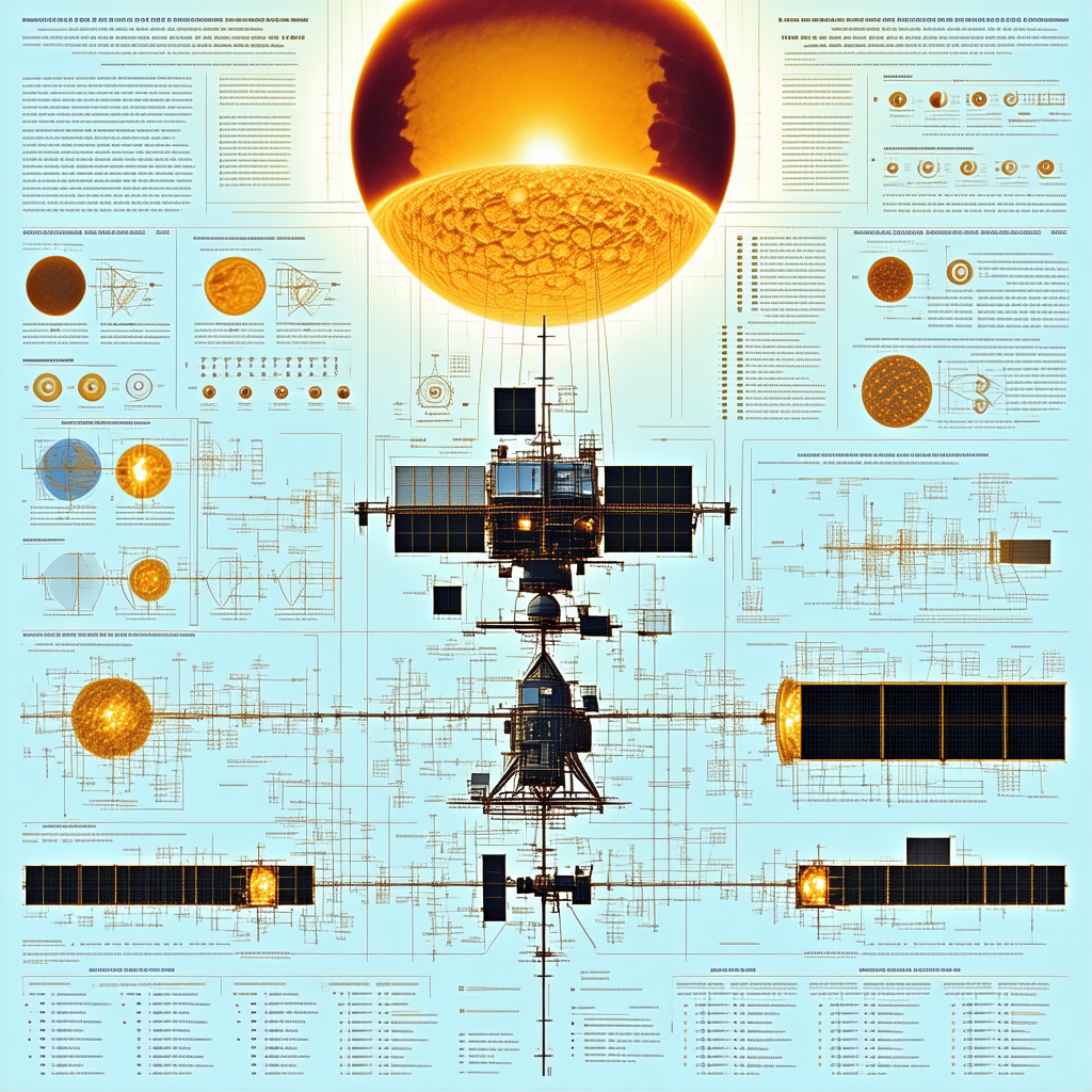 The Image Is A Poster That Features A Space Station With A Large Sun In The Center
