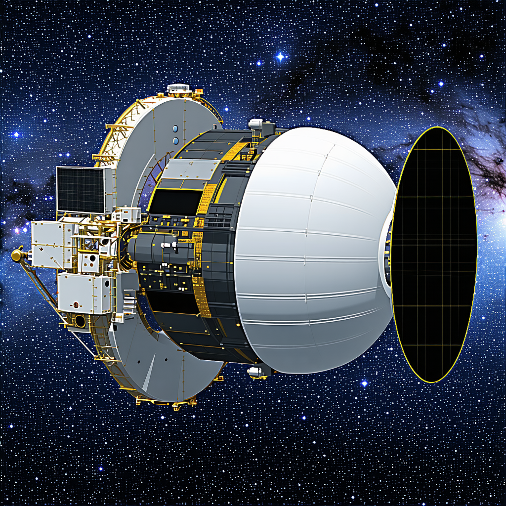 A Large Spacecraft, Possibly A Satellite Or A Space Station, Floating In The Vastness Of Space