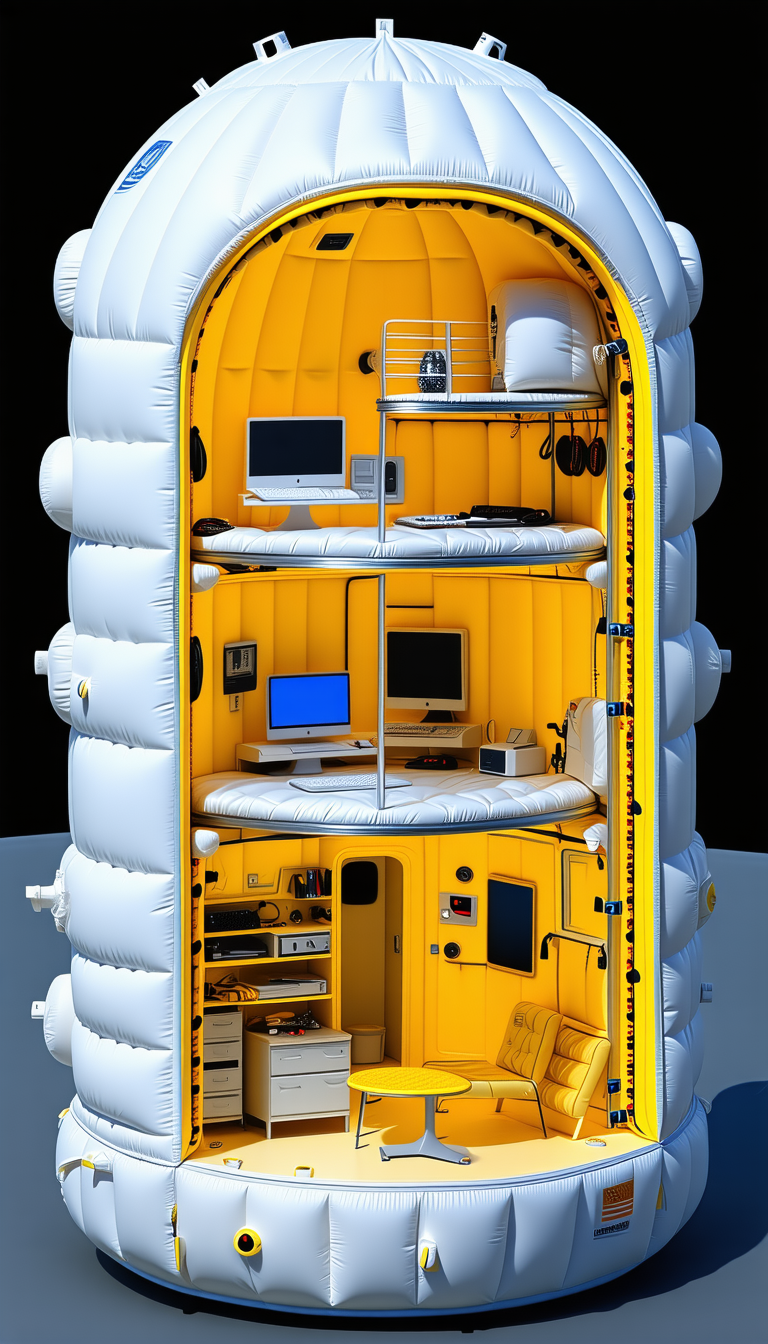 A Yellow And White Room Is Filled With Various Pieces Of Furniture