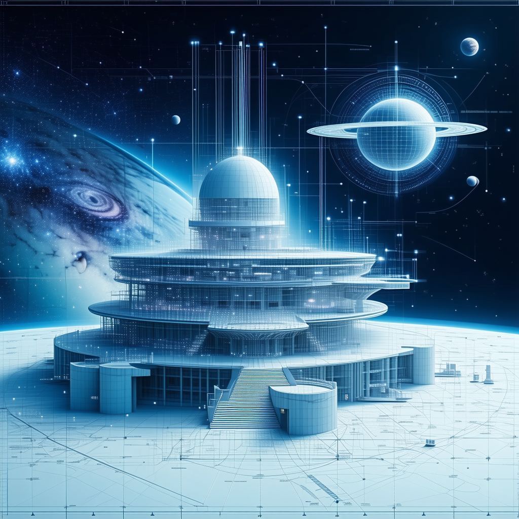 In This Image, There Is A Futuristic Building With A Large Dome On Top