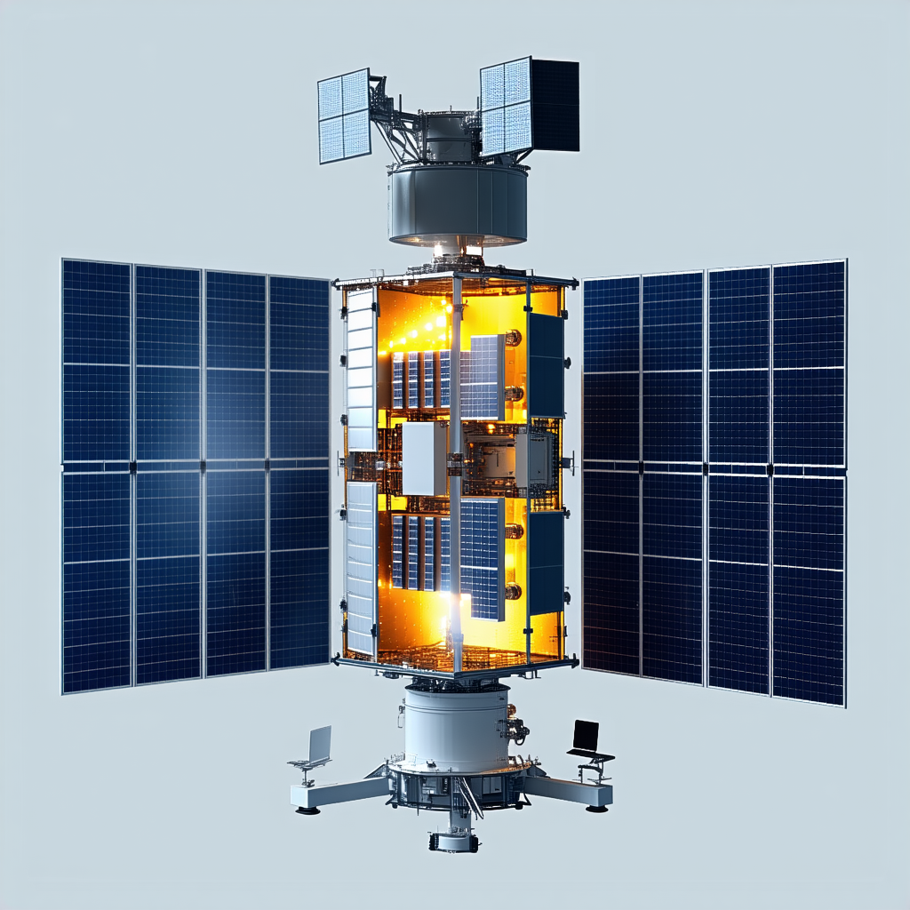 A Large Satellite With A Dome-shaped Structure On Top