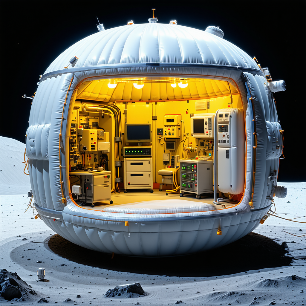 A White Dome-shaped Structure, Possibly A Space Station Or A Moon Base, With A Large Window