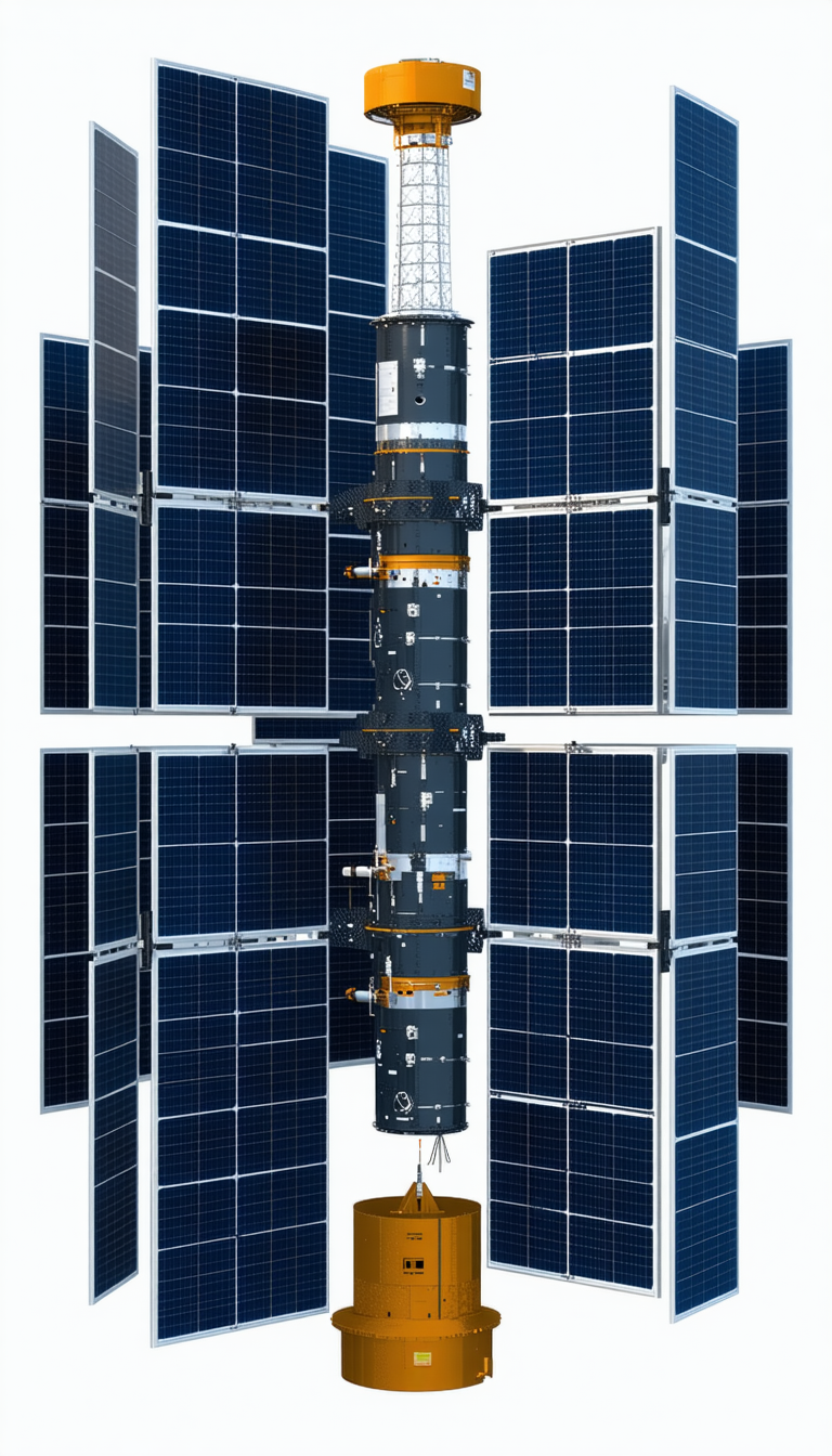 large spacecraft shown white background