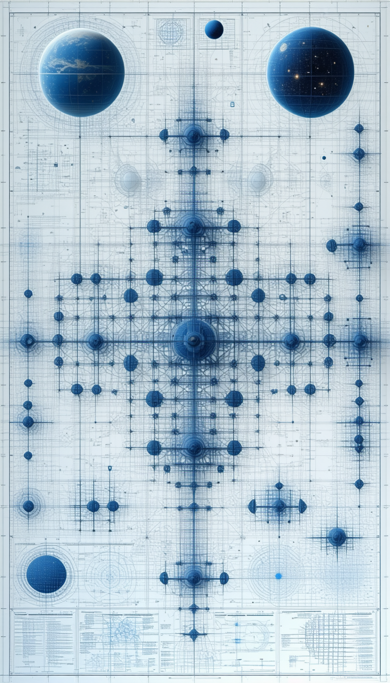 A Blue And White Drawing Of A Cross Is Displayed On A White Background