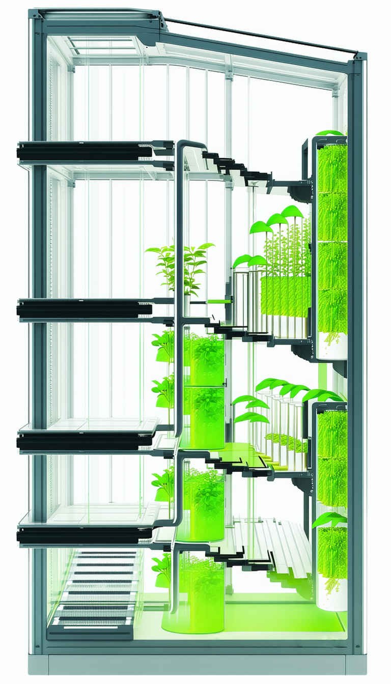 A Large, Multi-level Greenhouse Filled With Various Plants