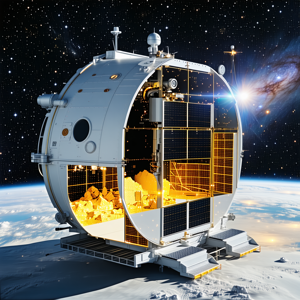 A Space Station With A Large Dome-shaped Structure On Top Of It