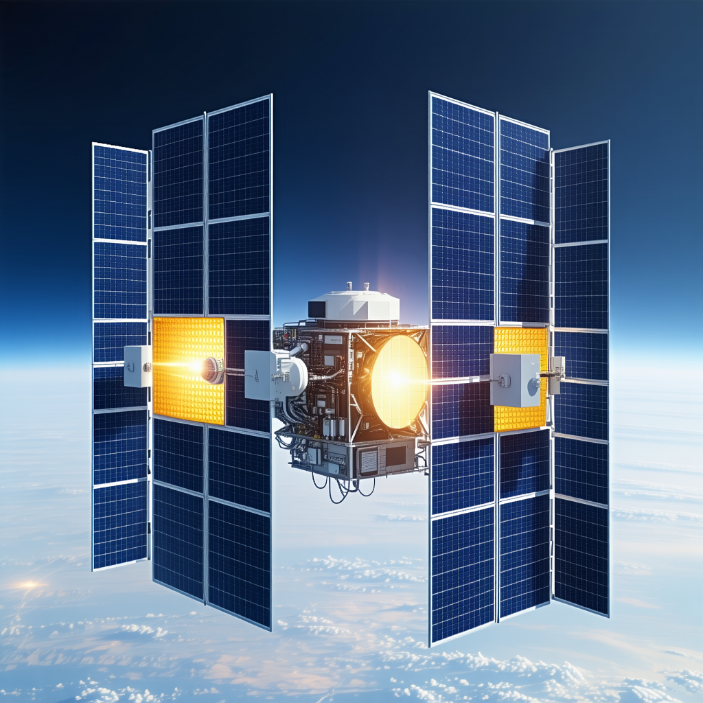 A Space Station With Two Large Solar Panels On Its Sides