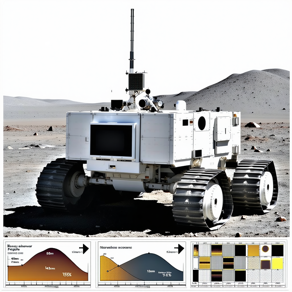 A White Robotic Vehicle, Possibly A Rover, Parked On A Dirt Surface
