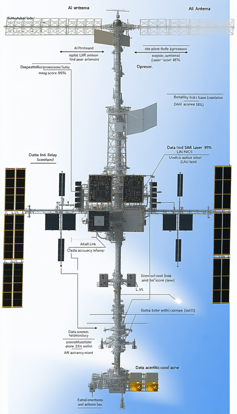 The Image Is A Diagram Of A Space Station, Showing The Various Components And Their Functions