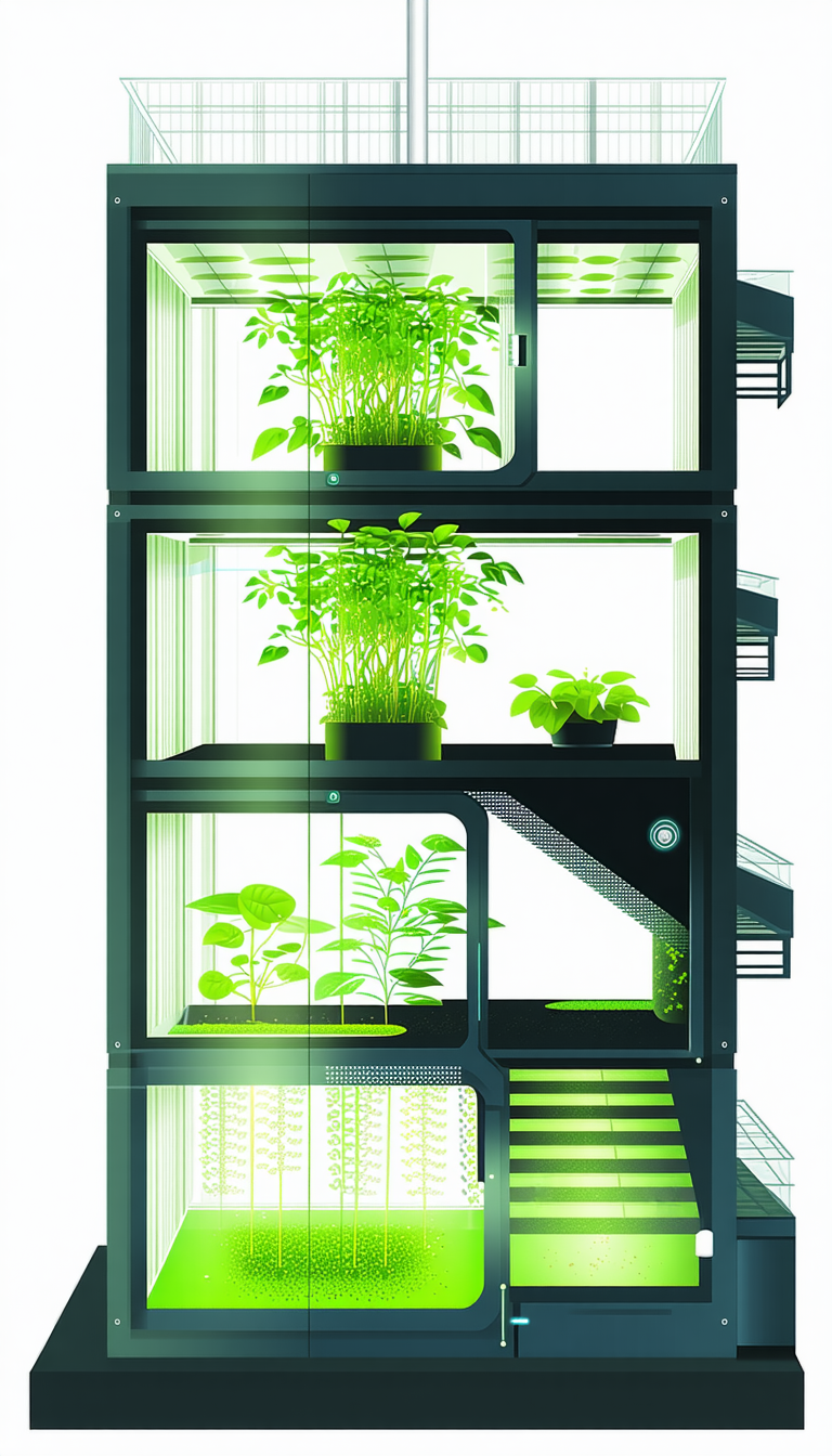 In The Image, There Is A Large Green Plant With Multiple Pots, Each Containing A Different Plant