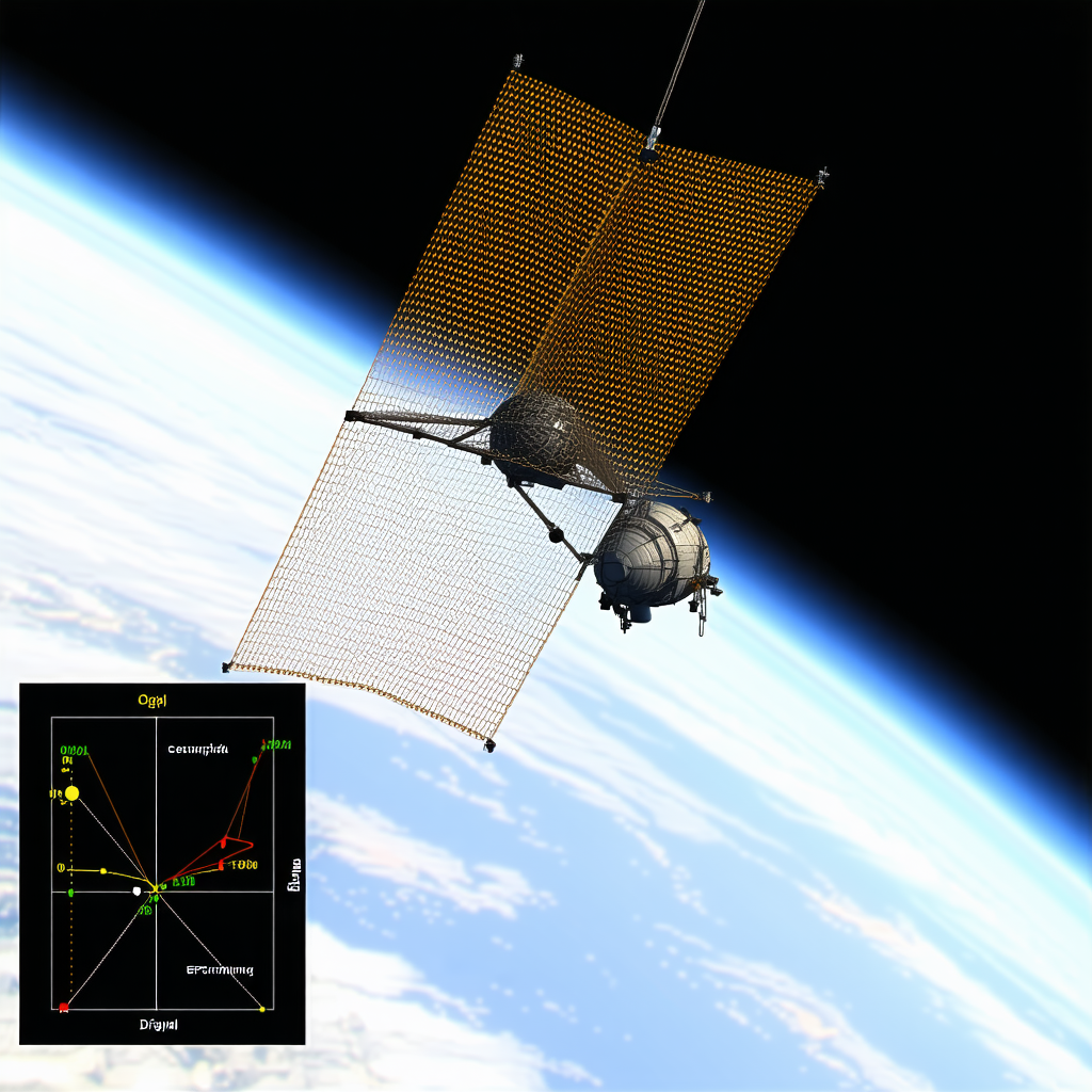A Spacecraft Flying High Above The Earth