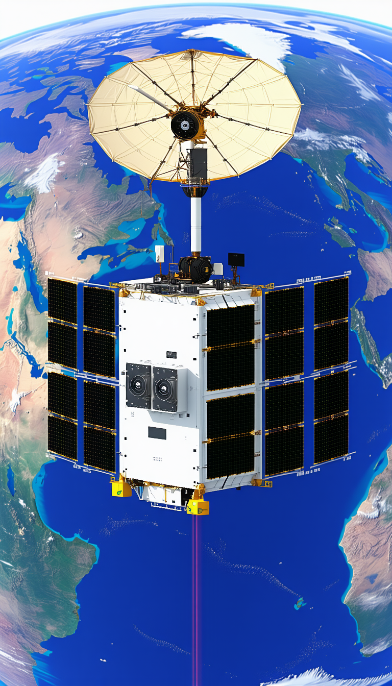A Satellite Is Flying Over The Earth, Capturing A Stunning View Of The Planet