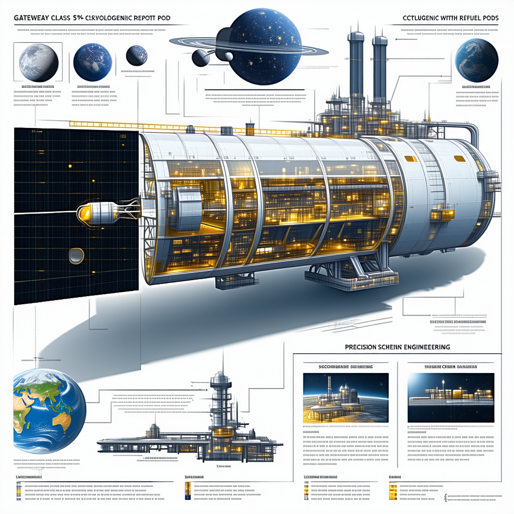 A Large Spacecraft Is Shown In A Diagram, With Various Parts Labeled
