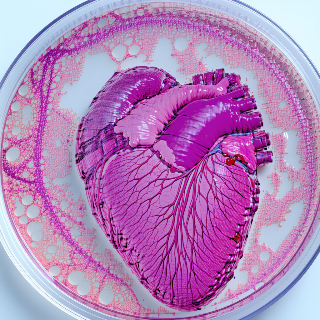 A Purple Heart-shaped Object, Possibly A Piece Of Art Or A Sculpture, Placed In A Glass Container