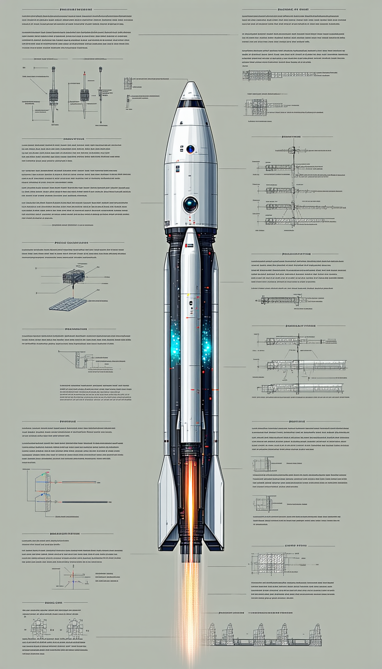 A Large Poster Is Displayed, Showing A Detailed Diagram Of A Rocket