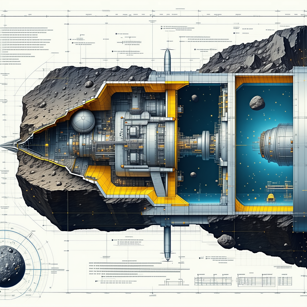 spacecraft shown detailed drawing