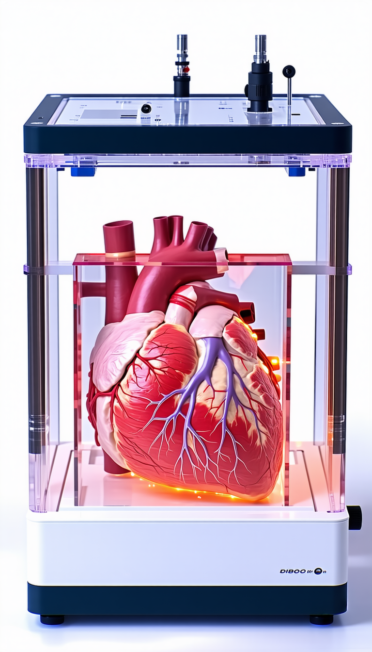 A Heart Is Displayed In A Clear Plastic Case, Showcasing Its Internal Structure