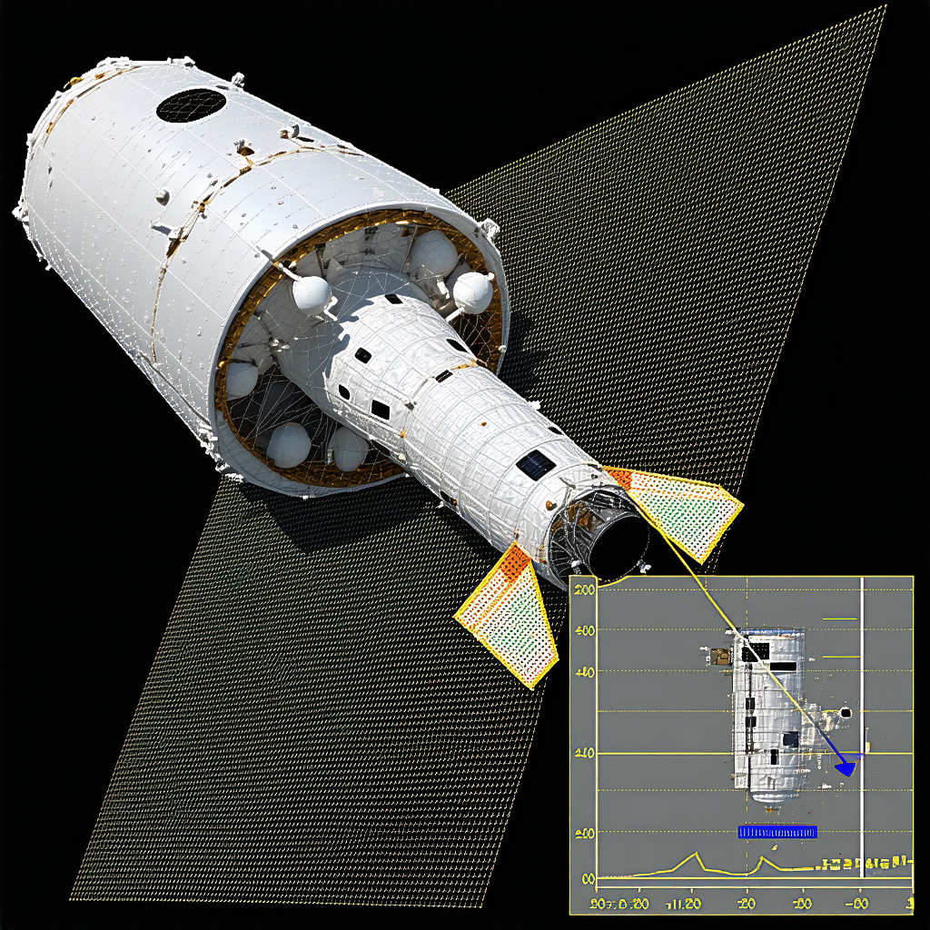 spacecraft shown close-up view