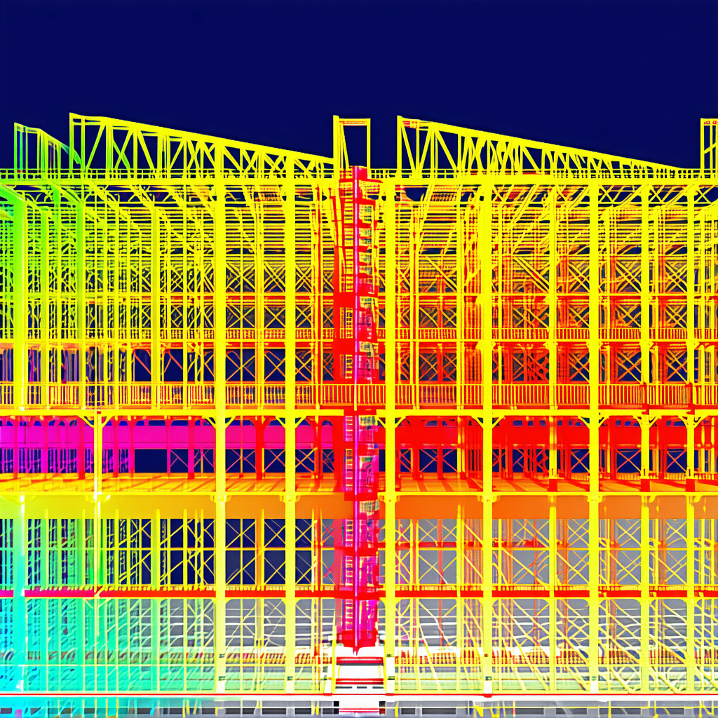 The Image Is A 3d Model Of A Building, Likely A Large Structure Such As A Skyscraper