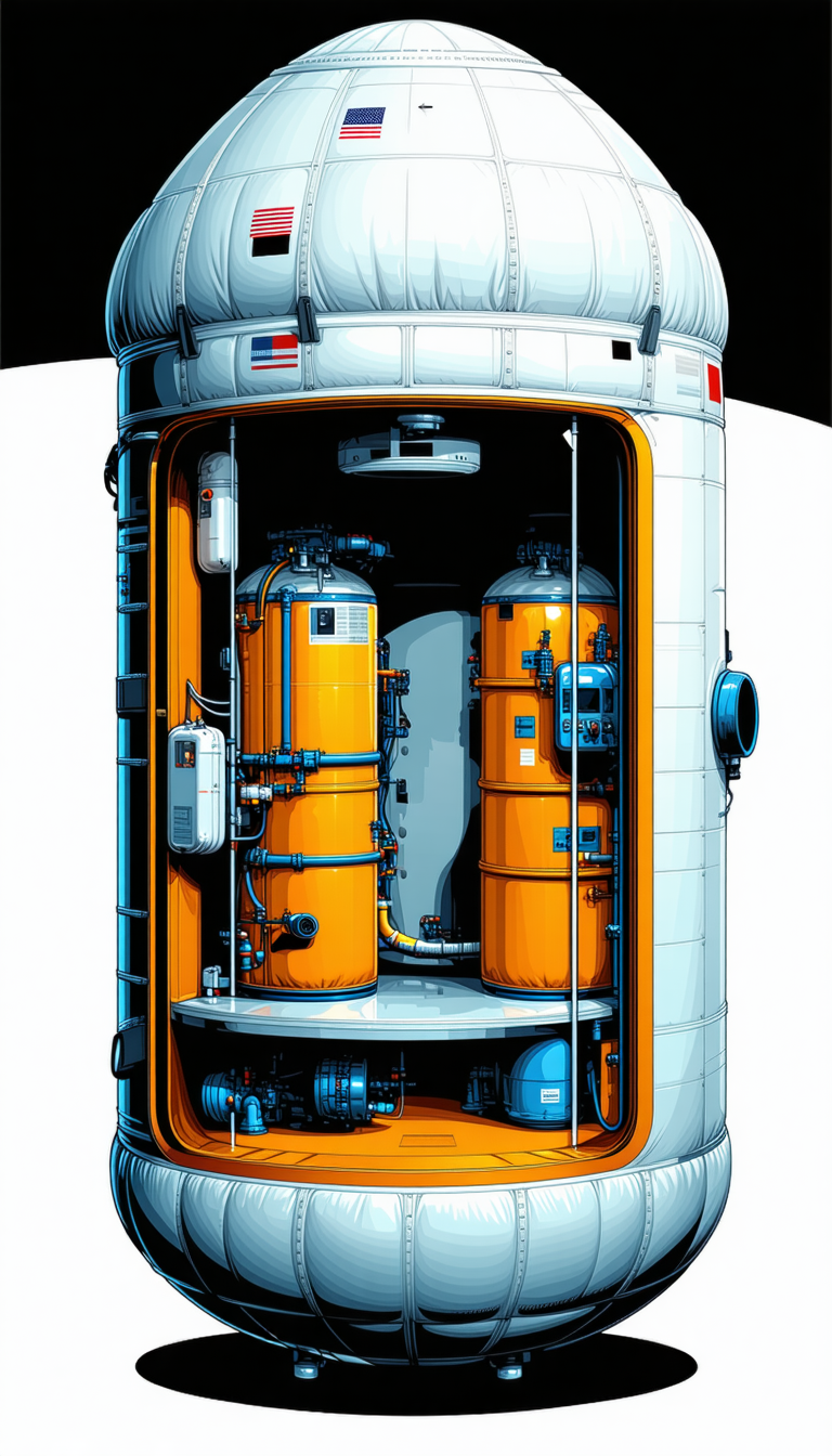 The Image Is A Blue And Orange Cartoon Drawing Of A Space Shuttle