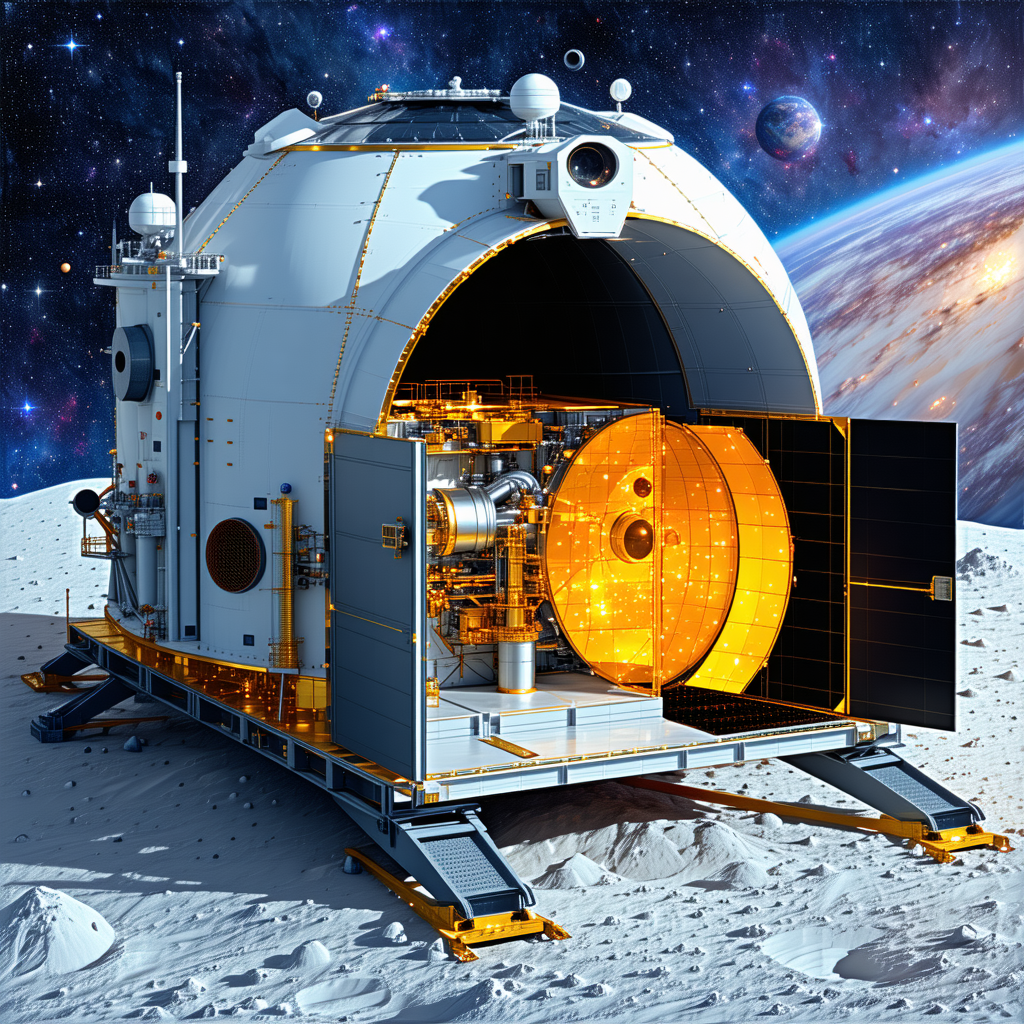 A Large, White Spacecraft With A Dome-shaped Structure On Top