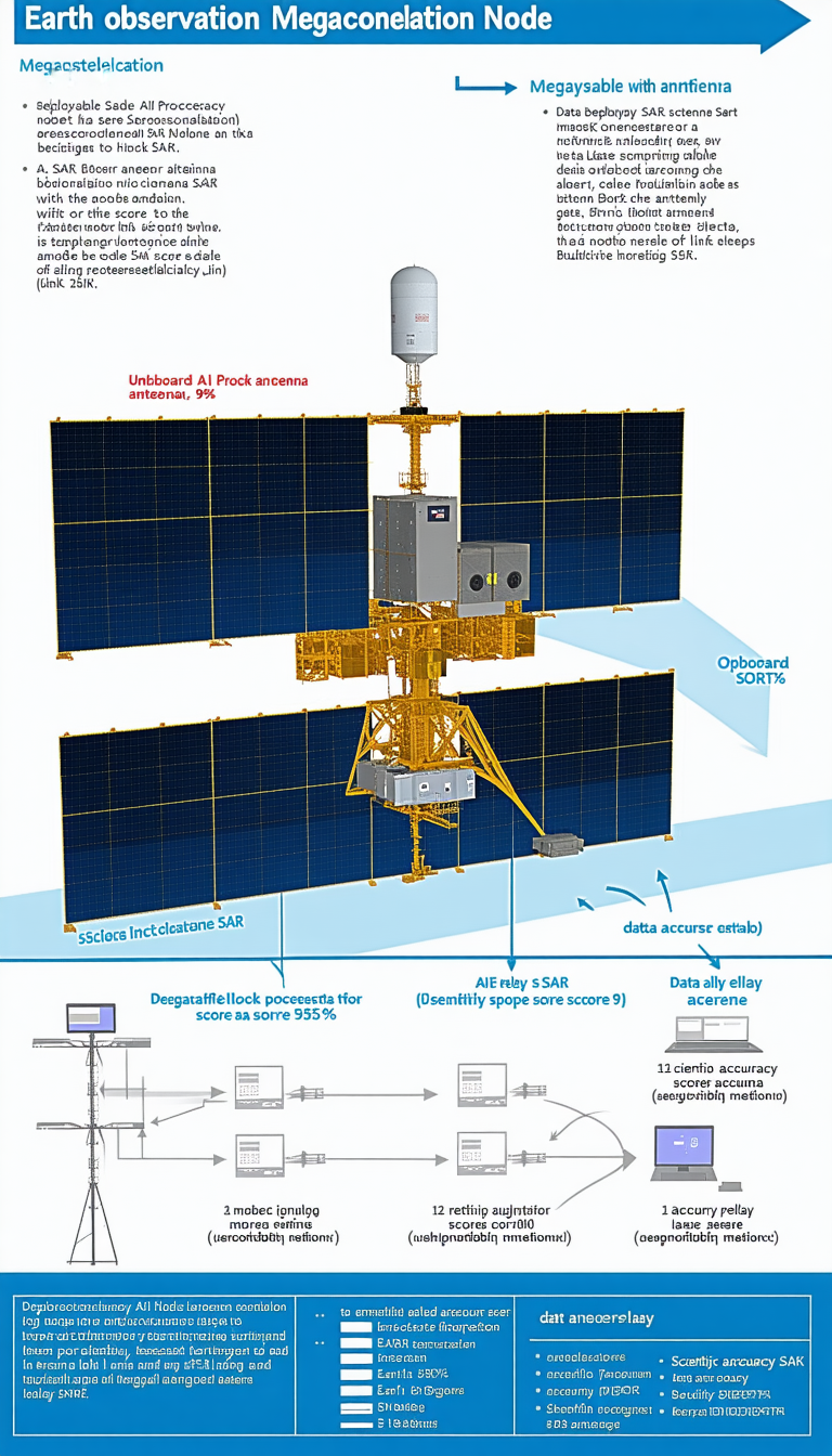 The Image Is A Diagram Showing The Different Components Of A Satellite