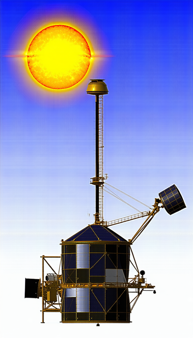 A Large Structure With A Solar Panel On Top