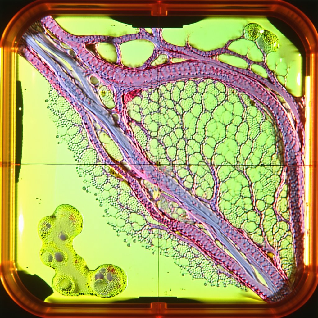 A Close-up View Of A Plant's Stem, With A Focus On The Vascular Tissue