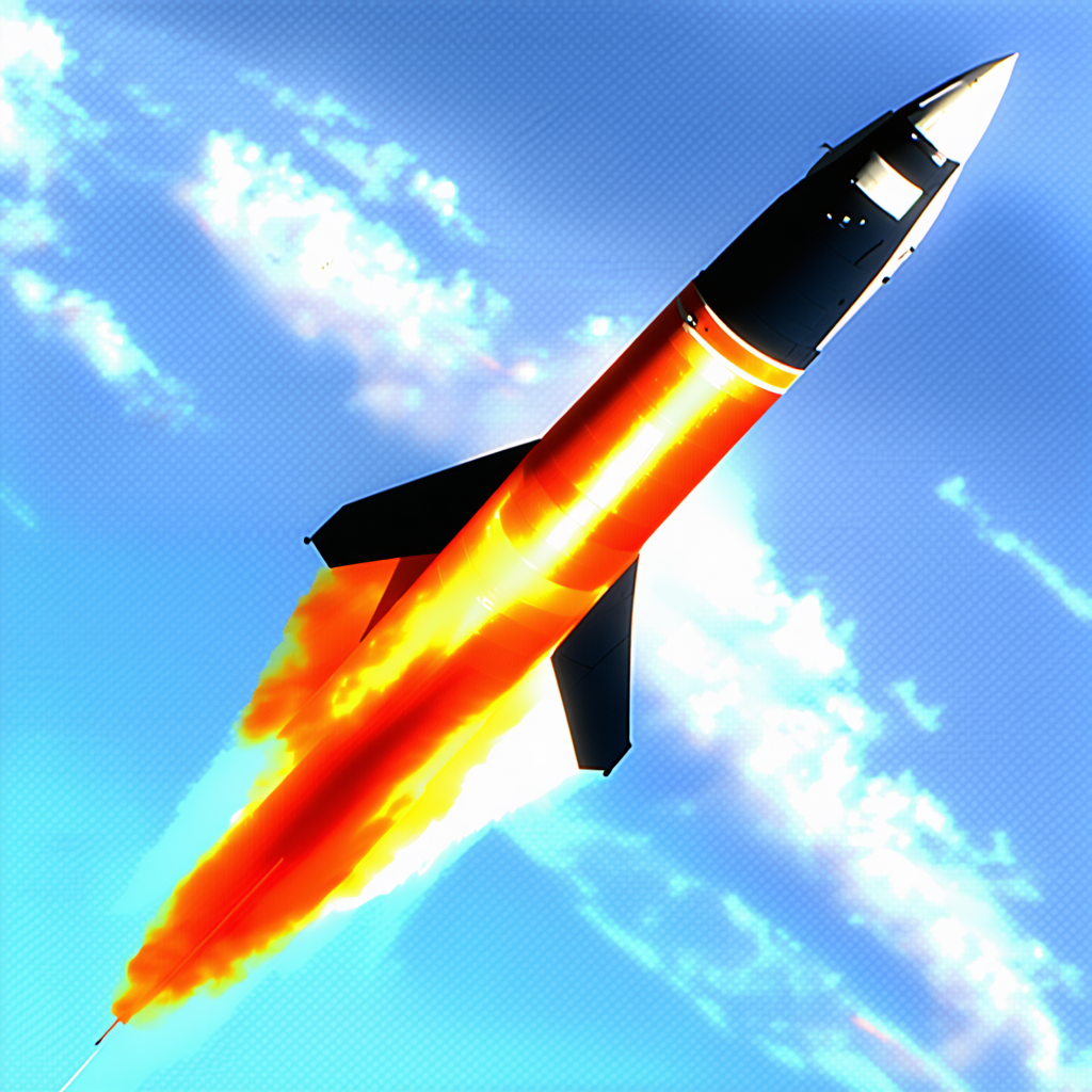 A Rocket Is Seen In The Sky, With Its Tail End Visible