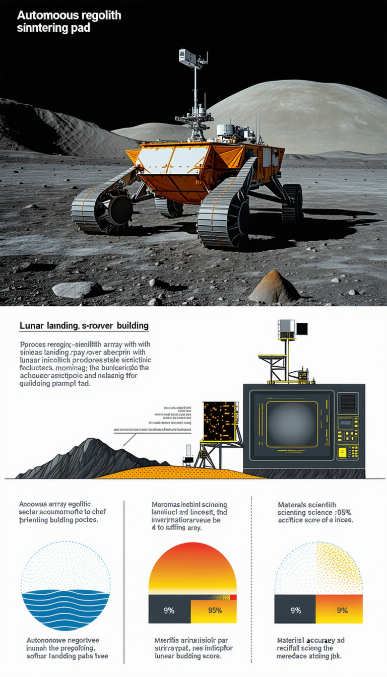 The Image Is A Poster That Showcases A Robotic Rover Vehicle On The Surface Of The Moon